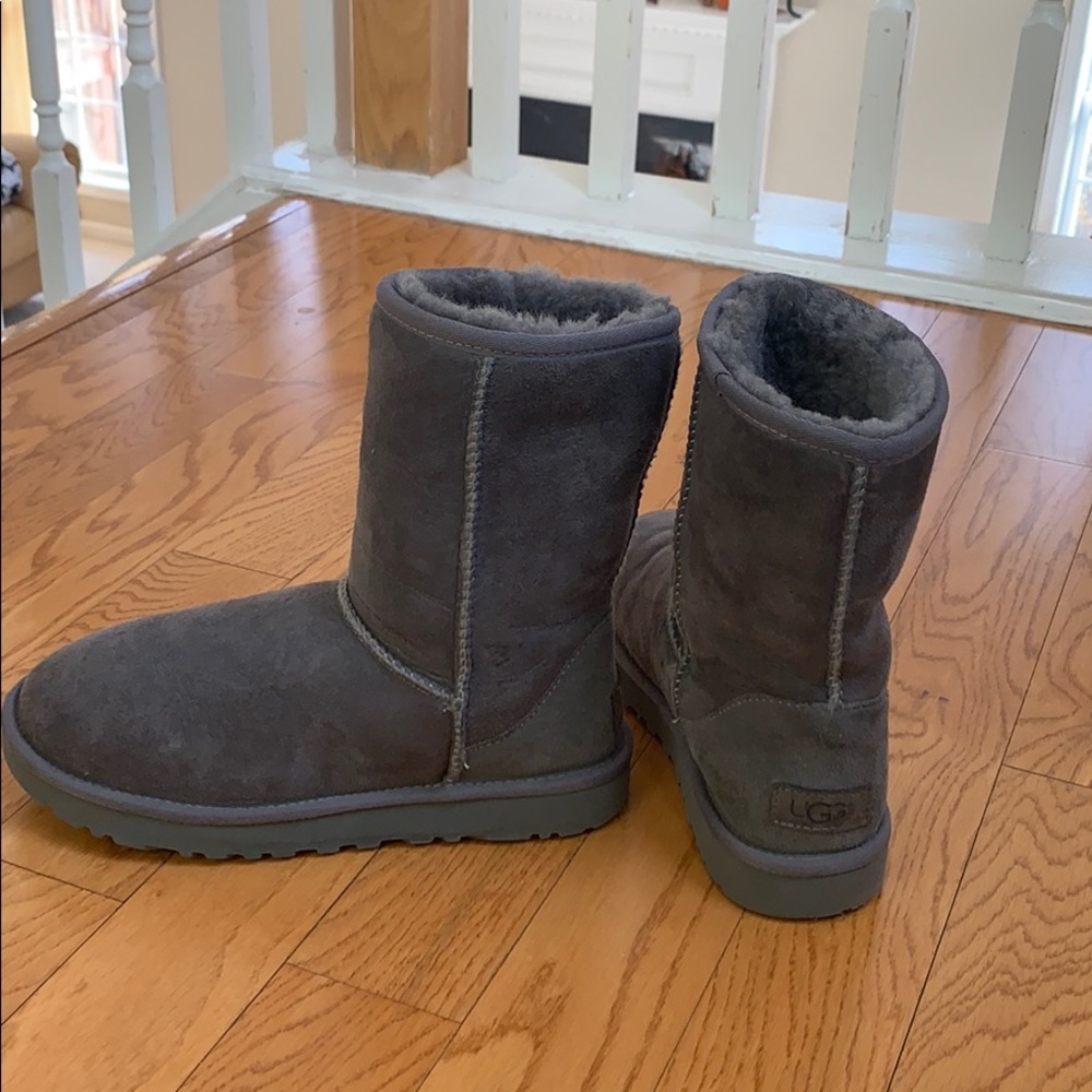 grey, worn UGG boots